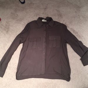 Army green button down